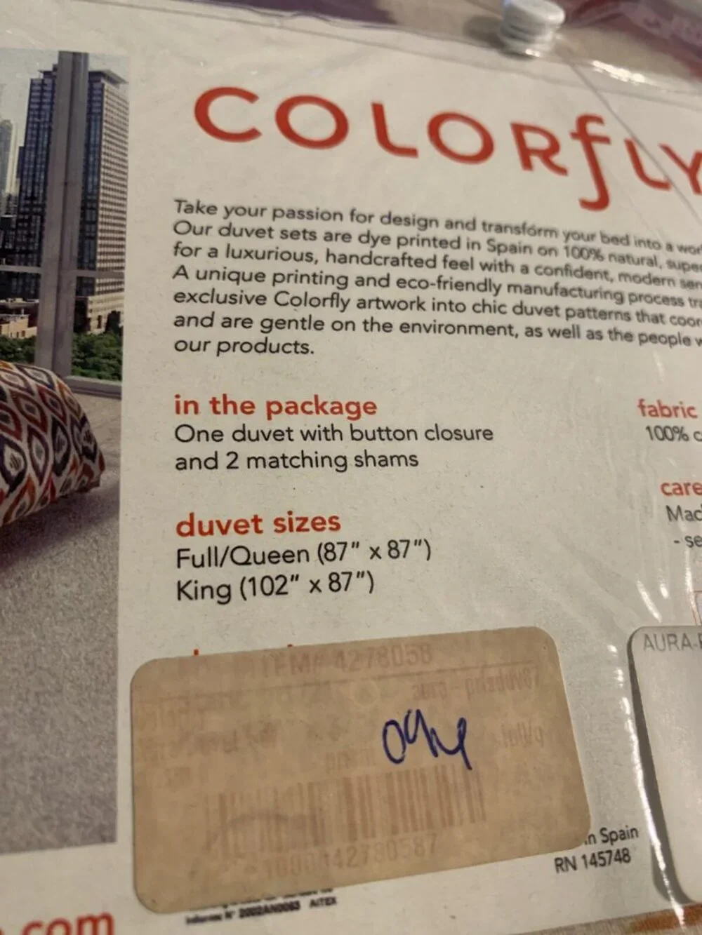 New Colorfly Duvet Cover Set Full Queen Aura Prism Blue Red Purple Orange Beige